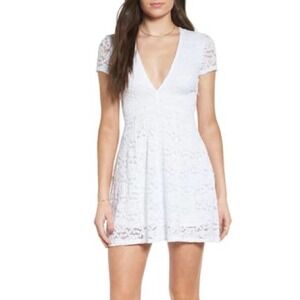 Show me your mumu Ibiza lace shift dress white